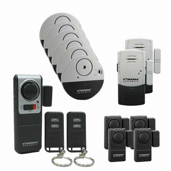  历史新低！Doberman Security 家庭/办公室 防盗警报器13件套3.9折 65.06加元包邮！