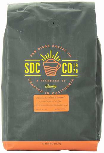  白菜价！历史新低！San Diego Coffee 荷兰巧克力味 烤咖啡豆5磅2.6折 14.5加元全场！