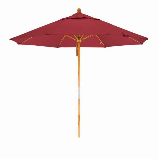 白菜价！历史新低！California Umbrella WOFA908-SA03 豪华9英尺 红色庭院遮阳伞1.4折 54.8加元清仓并包邮！