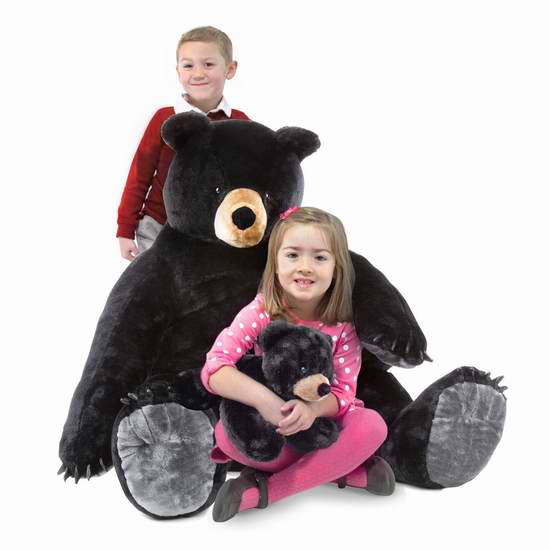  历史新低！Melissa & Doug 3英尺 黑色巨型毛绒抱抱熊 熊妈妈+熊宝宝 122.87-136.52加元包邮！