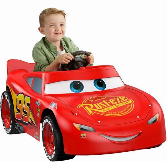  历史新低！Fisher-Price 费雪 Power Wheels Lightning McQueen 赛车总动员 儿童四轮电动车3.1折 107.46加元清仓并包邮！