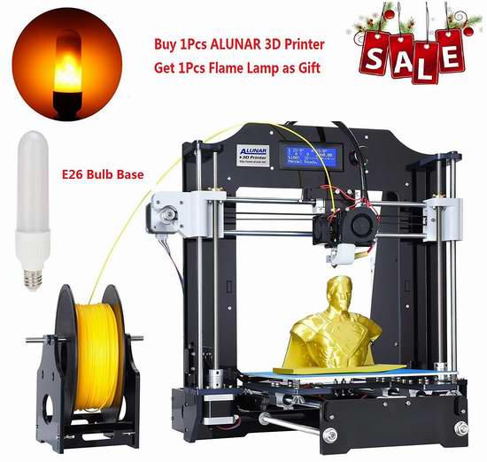  ALUNAR Prusa Reprap I3 3D打印机DIY套件5.8折 208.25加元限量特卖并包邮！