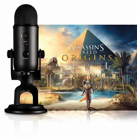  历史新低！Blue Yeti 雪人 USB 电容麦克风 + 《Assassin's Creed 刺客信条》游戏4.9折 99加元包邮！