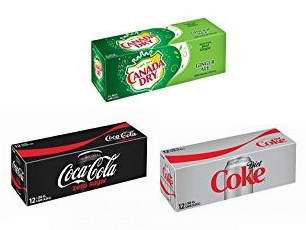  精选 Coca-Cola可口可乐无糖汽水、Diet Coke健怡可乐、Canada Dry加拿大姜汁汽水（355ml x 12罐）5.3折 3.51加元！
