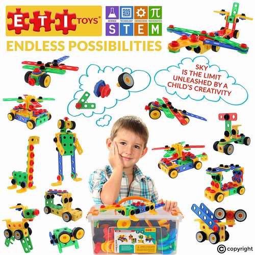  寓教于乐！ETI Toys STEM 幼儿早教益智 拼插玩具 41.99加元包邮！