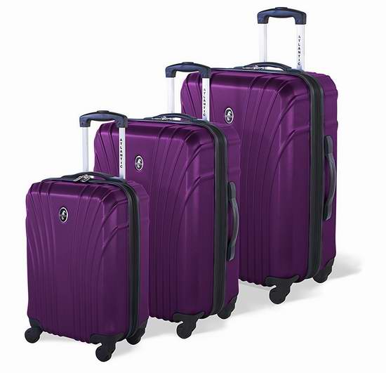  白菜价！历史新低！Atlantic AL43083010 Beaumont 时尚紫色硬壳拉杆行李箱3.4折 97.64-122.05加元包邮！