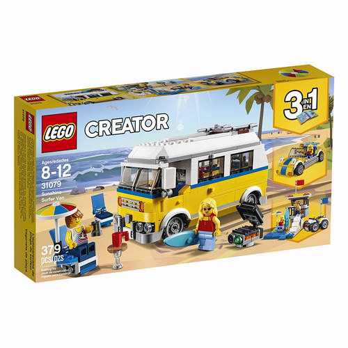  LEGO 乐高 Creator 6213389阳光冲浪户外露营积木套装 31.97加元，原价 39.99加元