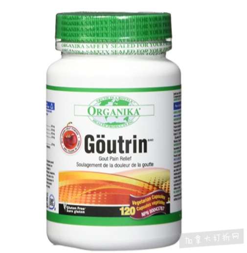  Organika Goutrin 痛风灵胶囊 降尿酸 17.95加元（120粒），原价 26.99加元