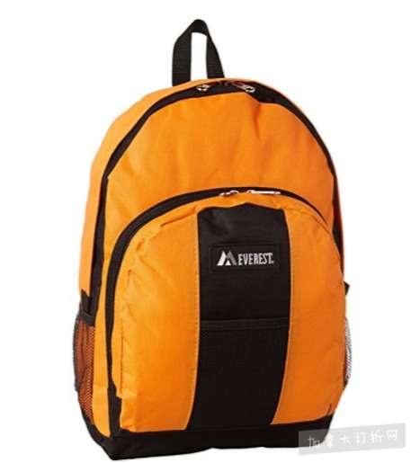  Everest 橙色双肩包 11.83加元，原价 24.95加元