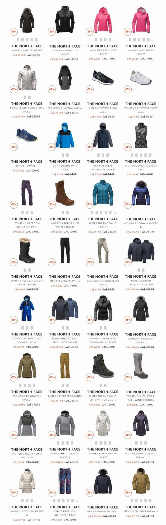 精选 387款 The North Face 成人儿童户外服饰 4折起特卖！