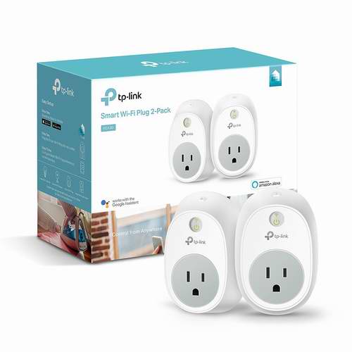  历史最低价！TP-Link HS100 Wi-Fi 智能无线遥控插座 2个装5.3折 39.99加元包邮！