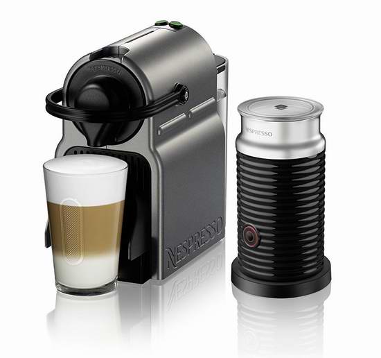  Nespresso Inissia 胶囊咖啡机+ Aeroccino 3奶泡机套装6折 148.99加元包邮！