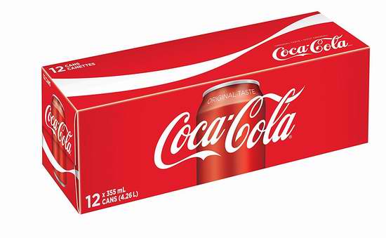  Coca-Cola Coke 可口可乐 经典口味碳酸饮料（355ml x 12） 4.25加元！