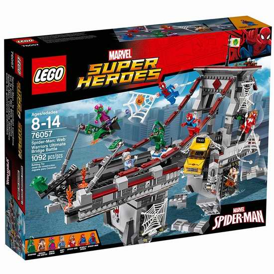  历史新低！LEGO 乐高 76057 超级英雄 蜘蛛侠大桥决战（1092pcs）6.9折 89.99加元包邮！