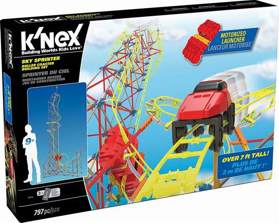  白菜价！历史新低！Knex Sky Sprinter 2.2米 二合一 巨型过山车拼插积木套装2.6折 44.97加元清仓并包邮！
