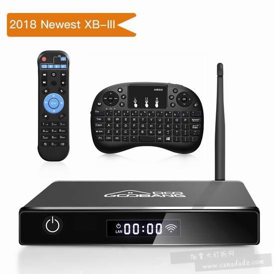  金盒头条：2018最新版 GooBang Doo XB-III 4K超高清 网络电视机顶盒 + 迷你键盘 71.99加元特卖并包邮！