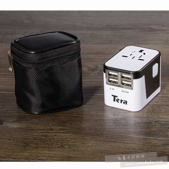  白菜价！历史新低！Tera 全球通用电源插头转换器/4 USB充电器 5.99加元清仓！