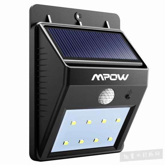  Mpow 8 LED超亮太阳能防水感应灯 7.99加元！