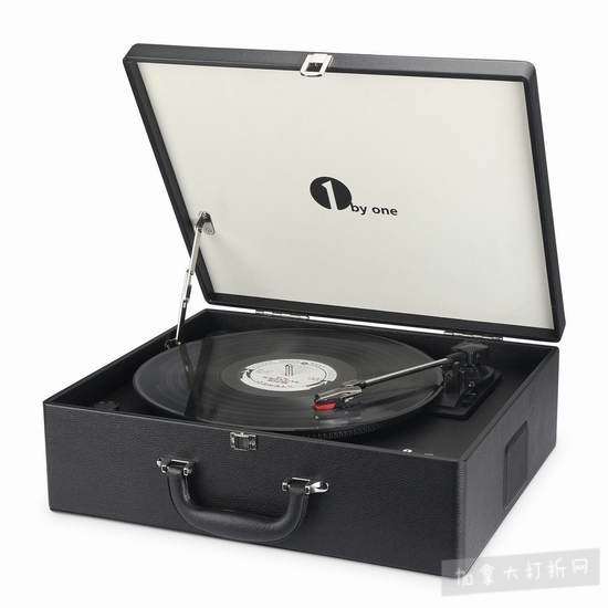  金盒头条：1byone Suit-case Style 多功能蓝牙 箱式唱片播放机 87.99加元包邮！