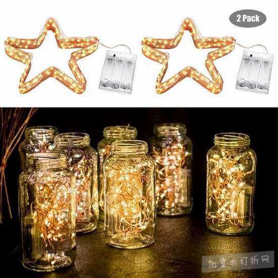  白菜价！历史新低！Cadrim LED 防水铜线 装饰灯串（10米）2件套 5.99加元清仓！