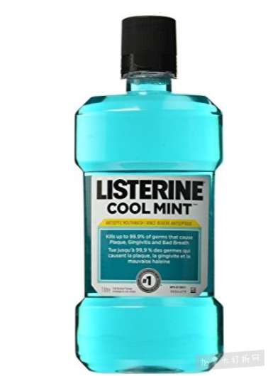  Listerine 清凉薄荷漱口水1升 5.1加元！3款可选！