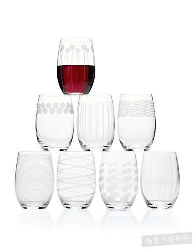  MIKASA Set of Eight Cheers Stemless 水晶玻璃杯 29.99加元，原价 139.99加元