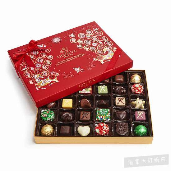  历史新低！Godiva 歌帝梵 新年限量版巧克力礼盒32颗装6.3折 44.71加元包邮！
