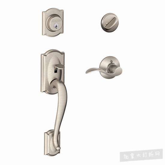  金盒头条：历史新低！Schlage F60 V CAM 620 GEO Camelot 时尚门锁套装5.4折 118.99-129.99加元包邮！