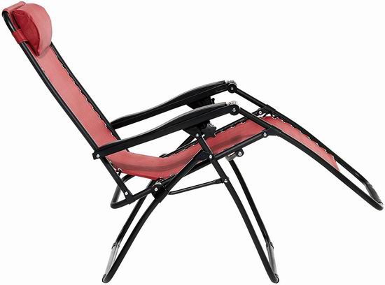  AmazonBasics Zero Gravity 零重力休闲躺椅3.7折 56.02-56.9加元包邮！2色可选！