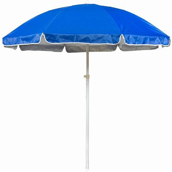  Trademark Innovations UMB-TBLE-BU 6.5英尺便携式太阳伞/沙滩遮阳伞 37.57加元包邮！