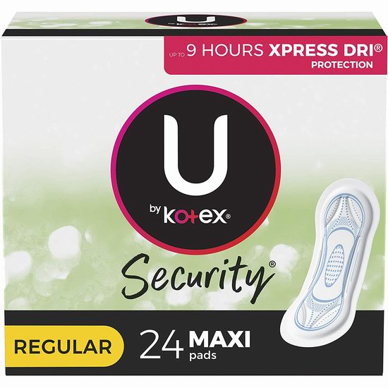  U by Kotex Security 高洁丝 女用卫生巾24片 4.27加元