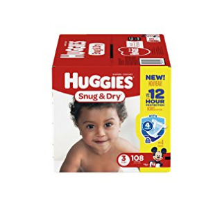  Huggies Snug & Dry 婴幼儿纸尿裤 18.97加元（Size 3，108片），原价 29.97加元