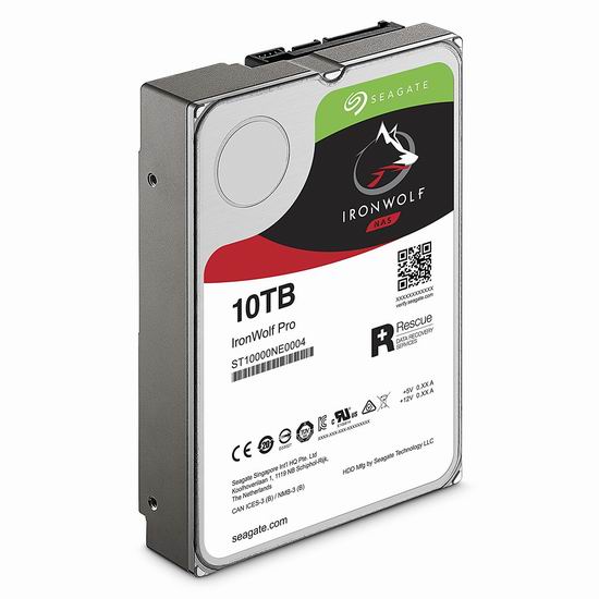  历史新低！Seagate 希捷 IronWolf 酷狼 Pro ST10000VN0004 10TB NAS网络存储专用硬盘5.8折 384.87加元包邮！送2年数据恢复服务！