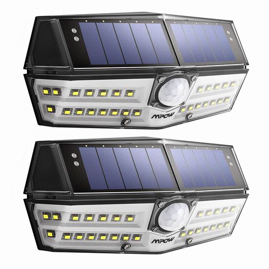  Mpow 30 LED 新一代 超亮太阳能 运动感应灯2件套 29.83加元包邮！