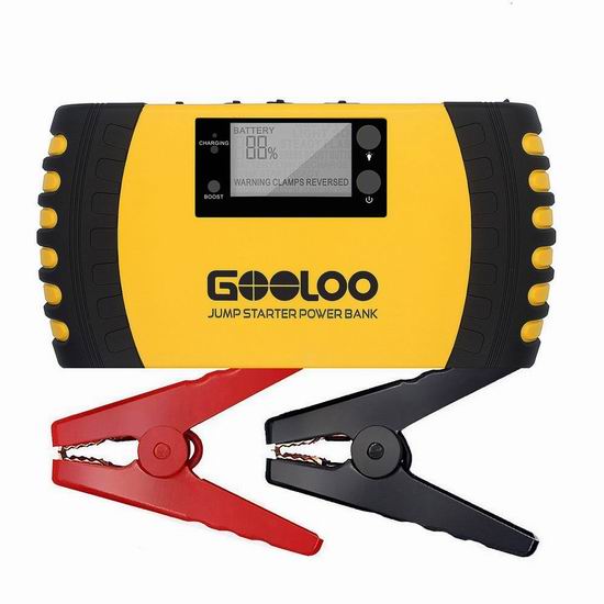  GOOLOO 1000A Peak 20800mAh 4合一 便携式充电宝/汽车电瓶紧急启动电源 84.99加元包邮！