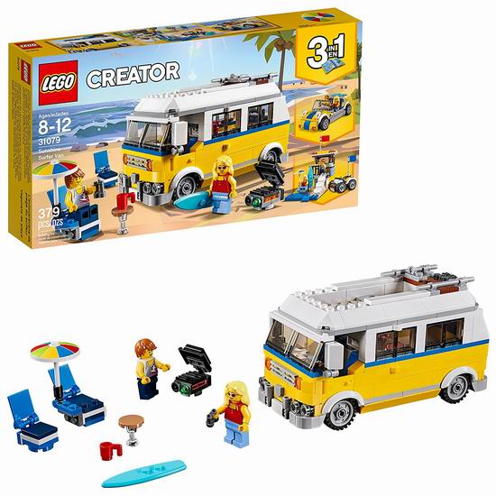  LEGO 乐高 31079 创意系列 三合一 阳光海滩房车（379pcs） 31.77加元！