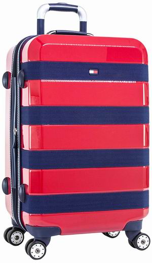  历史新低！Tommy Hilfiger TM814RS6 Rugby 经典红蓝条纹 28寸大号硬壳行李箱4.6折 83.99加元包邮！