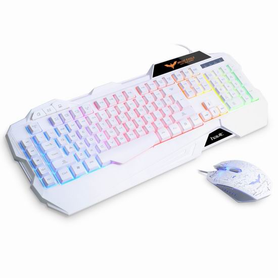  HAVIT 彩虹背光有线游戏键盘鼠标套装 37.99加元包邮！