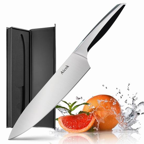  Aicok 8英寸 优质高碳不锈钢主厨刀5折 7.99加元限量特卖！