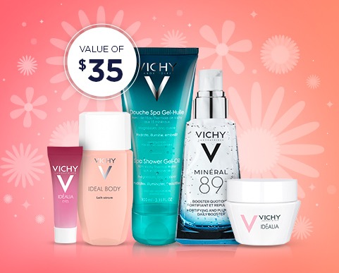  Vichy 薇姿 女神节大促最后一天！任意订单送价值35加元5件套大礼包+3小样！