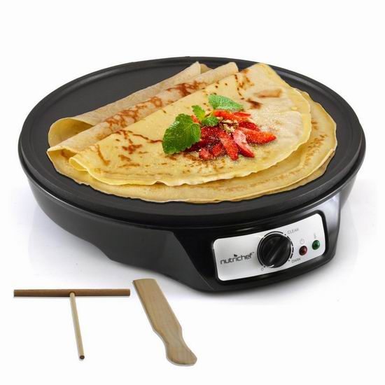 NutriChef 12英寸电煎饼机 44.99加元