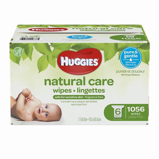  Huggies 好奇 Natural Care 天然呵护 无香型 婴儿湿巾纸（1056片） 18.97加元包邮！