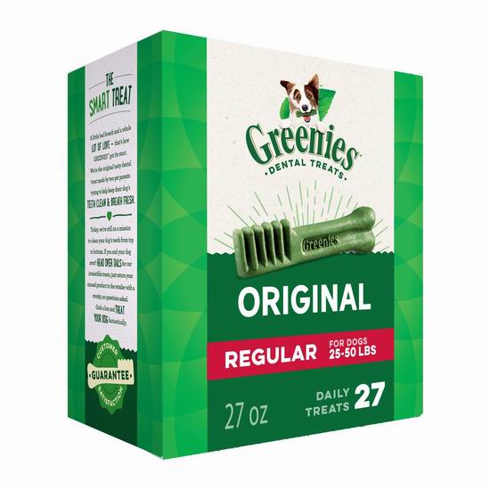  历史新低！Greenies 狗狗洁齿骨超值装（27颗）4.7折 19-20加元！