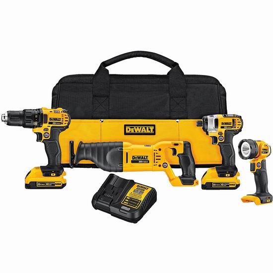  DEWALT 得伟 DCK420D2 20V Max 锂电 无绳电动工具4件套 369加元包邮！