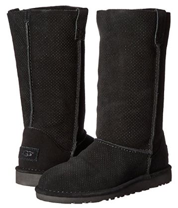  白菜价！UGG Classic Unlined Tall 女式黑色长筒雪地靴（5码）2.8折 53.98加元包邮！