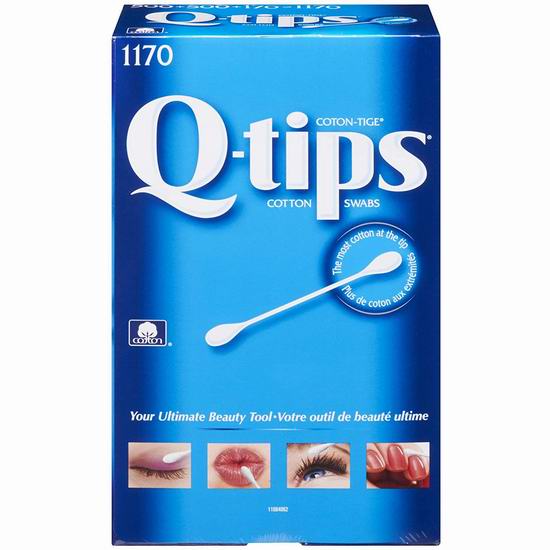  Q-Tips Cotton Swabs 棉签（1170支）6.2折 8.83加元
