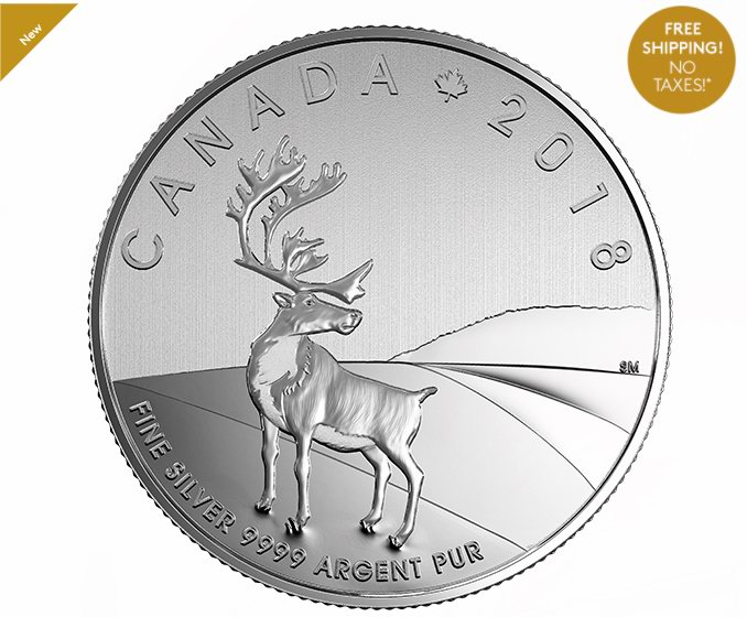  销量冠军！2018 THE CARIBOU 加拿大驯鹿 纯银纪念币 19.95加元包邮！