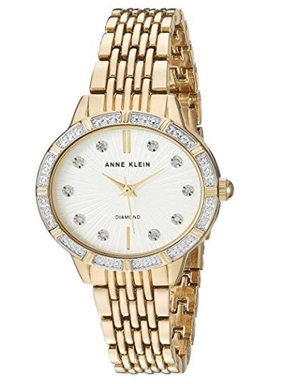 Anne Klein AK/2782SVGB女款施华洛世奇水晶腕表 68.08加元，原价 122.5加元，包邮