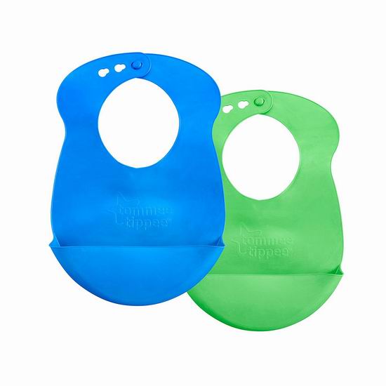  Tommee Tippee Easi Roll 婴儿硅胶围嘴2件套 6.02加元（原价 7.47加元）！2款可选！