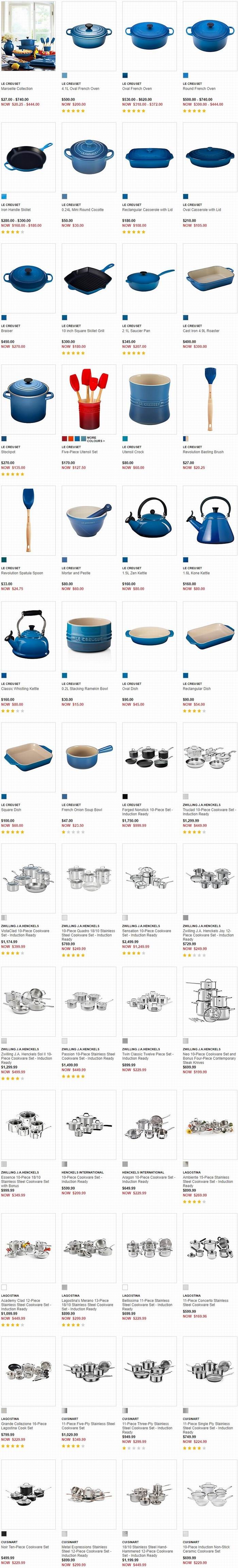 今日闪购：精选 双立人、Le Creuset、KitchenAid 等品牌炊具、厨具等3折起！额外8.5折！超好折扣！